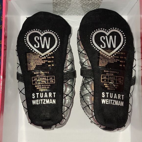 New My First Stuart Weitzmans Baby Chippy 2 SlipOn Soft Bottom Crib Shoes Size 4 - Picture 4 of 9